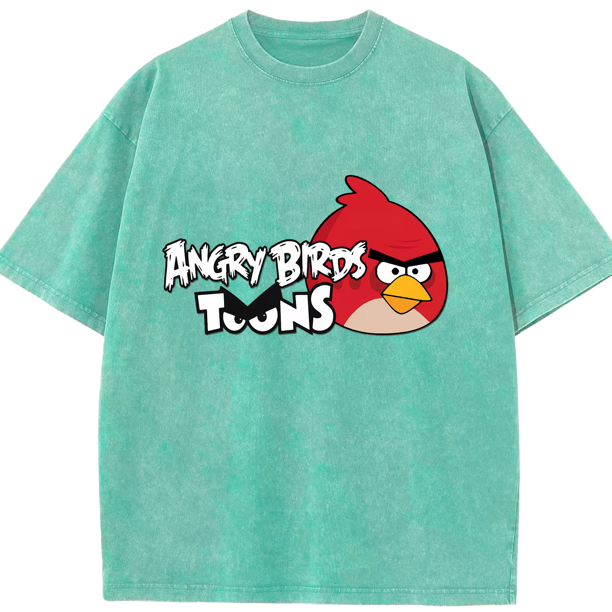 （画像用） Angry Birds アングリーバード 綿100% ヴィンテージ風 半袖Tシャツ（フロントプリント）